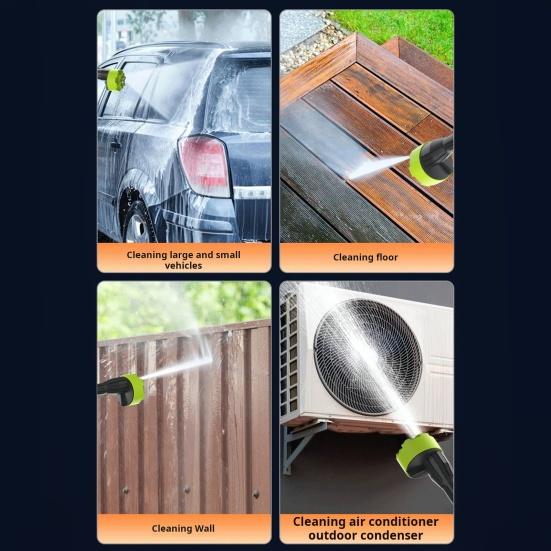 Аккумуляторная мойка высокого давления с насадкой 6-в-1, индикатором мощности, беспроводной электрический очиститель, портативная, универсальная, для автомобиля