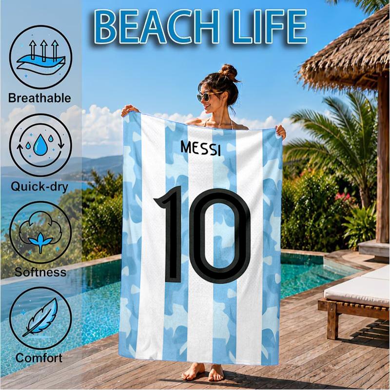 Number 10 Beach Towel, Quick-drying, Easy to Care for, Suitable for Both Fitness and Beach Vacations,Sports Essential