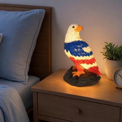 Ночник Yousheng Eagle, Настольная лампа-статуэтка орла из смолы с теплым свечением, Ручная роспись, скульптура птицы для дома