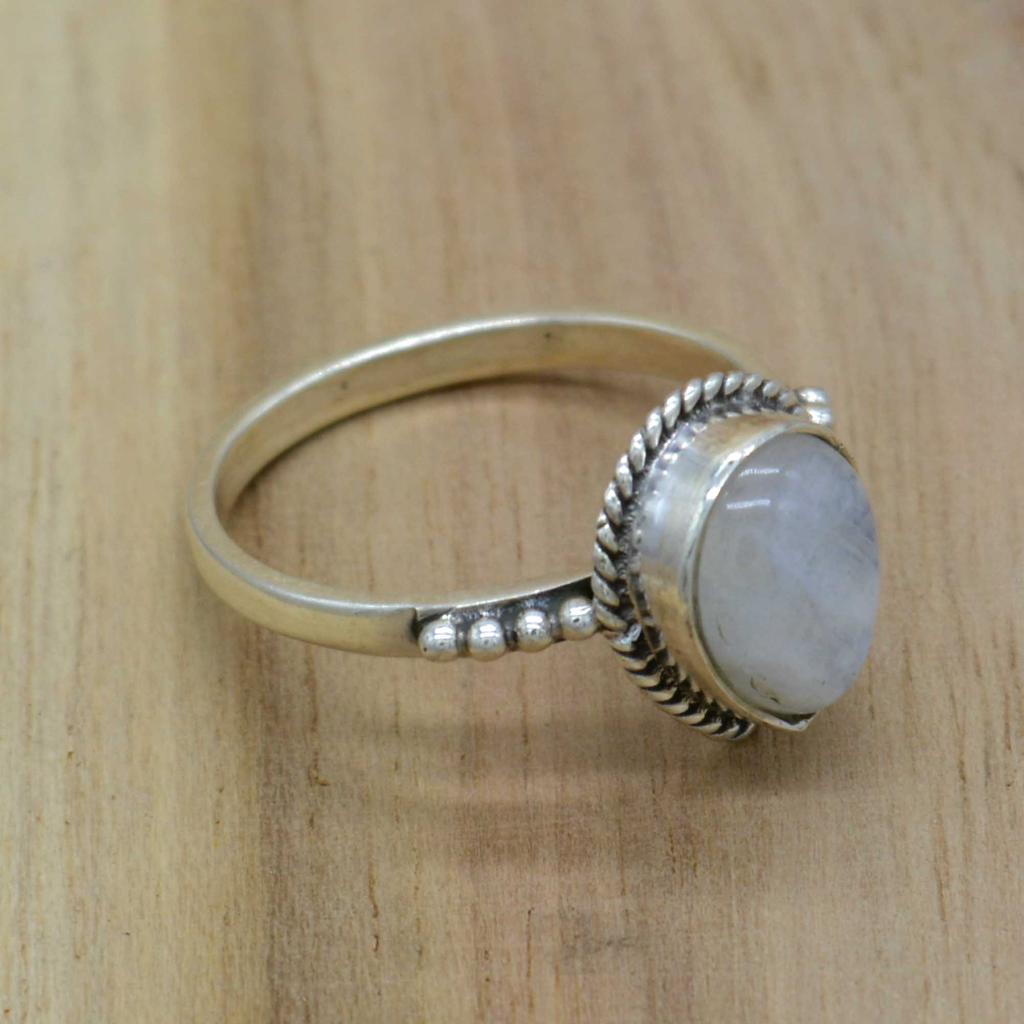 Кольцо с лунным камнем, стерлинговое серебро 925 пробы, ювелирные изделия ручной работы, бохо, форма груши, июнь, женское обручальное кольцо,