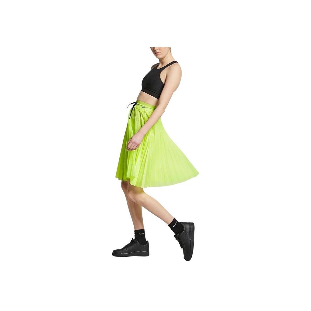 Nike Lab Collection Однотонная плиссированная спортивная повседневная юбка Женские юбки флуоресцентно-желтого цвета AV8286-716