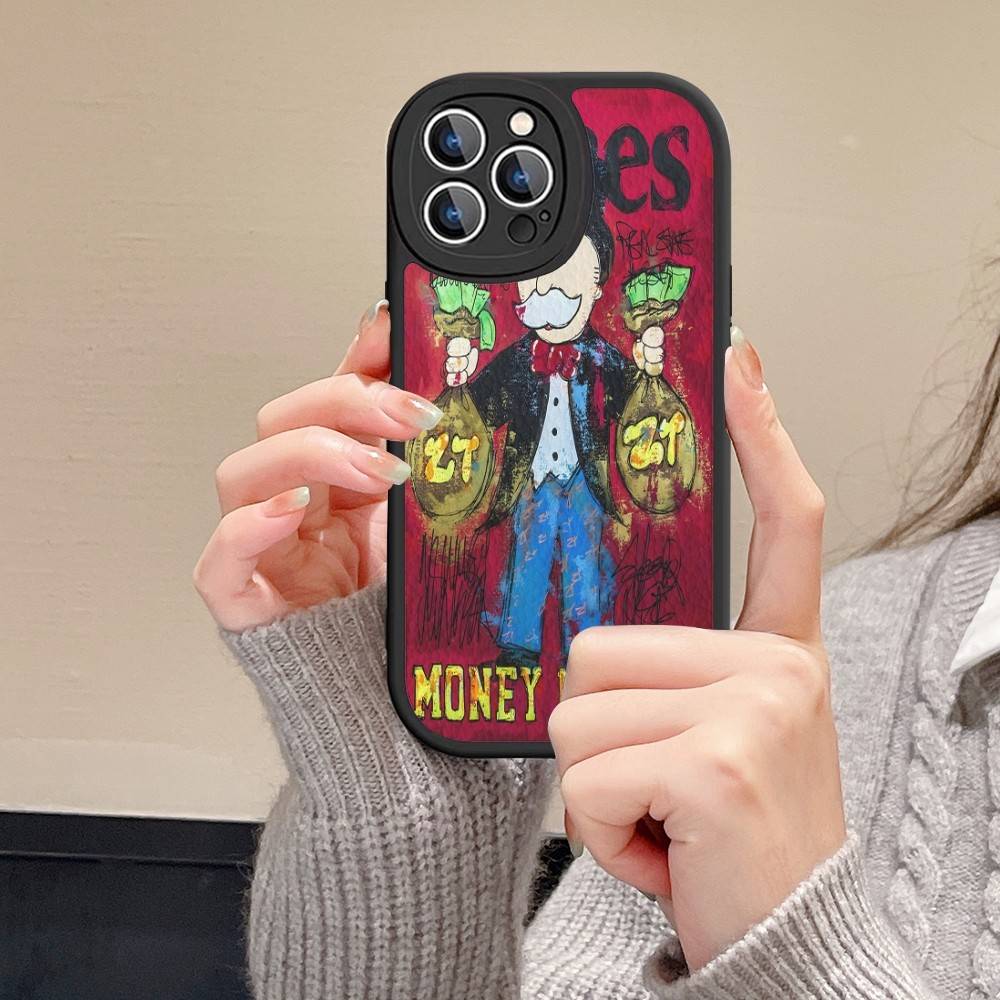 Cartoon Dollar Monopolys Phone Case Hard Leather For iPhone 16 15 14 13 12 Mini 11 14 Pro Max Xs X Xr 7 8 Plus Fundas
