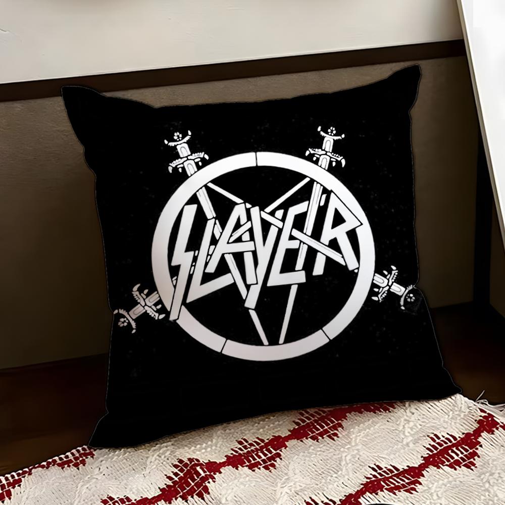 Heavy Metal Band SSlayer Cushion Cover Reversible Soft Durable Pillow Cover Home Car MultiScene Use for Daily Comfort