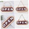 Double-Sided Wood Open Sign for Business Decorative Doorplate Practical Store Status Indicator