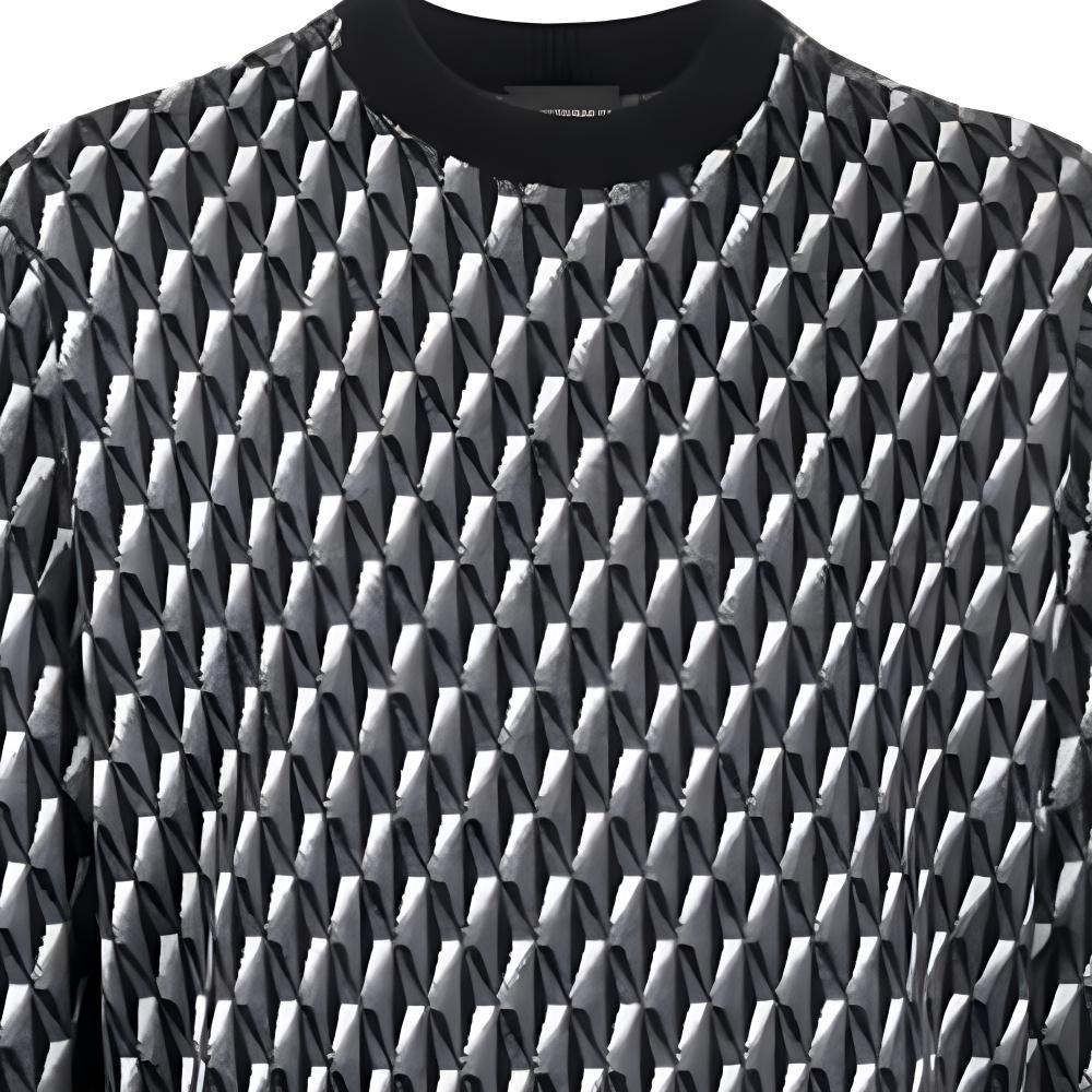 Emporio Armani FW22 Геометрический узор Логотип Вязаный Лонгслив Пуловер Толстовка Мужская толстовка Черный 6L1MXX-1MCQZ-F633
