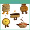 Egg Tarts Puffs Pancakes And Bagels Plush Pendants With Short Plush Filling For Kids And Adults