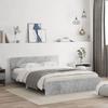VidaXL Bed Frame with Headboard Concrete Grey 140x190 Cm 3207500