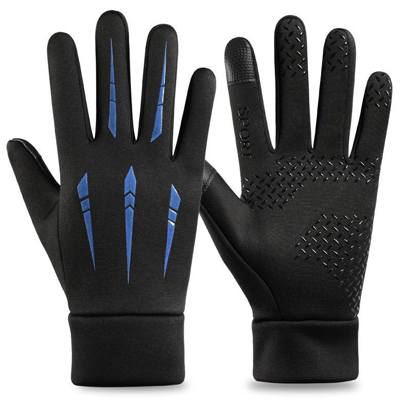 Мужские осенне-зимние велосипедные перчатки для улицы с сенсорным экраном, корейская версия, ветрозащитные и холодостойкие, теплые бархатные лыжные спортивные перчатки для мужчин