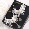Latest Model Metal Circle Accessories Women Crystal Dangle Earrings Drop Earrings Fashion Jewelry ADM
