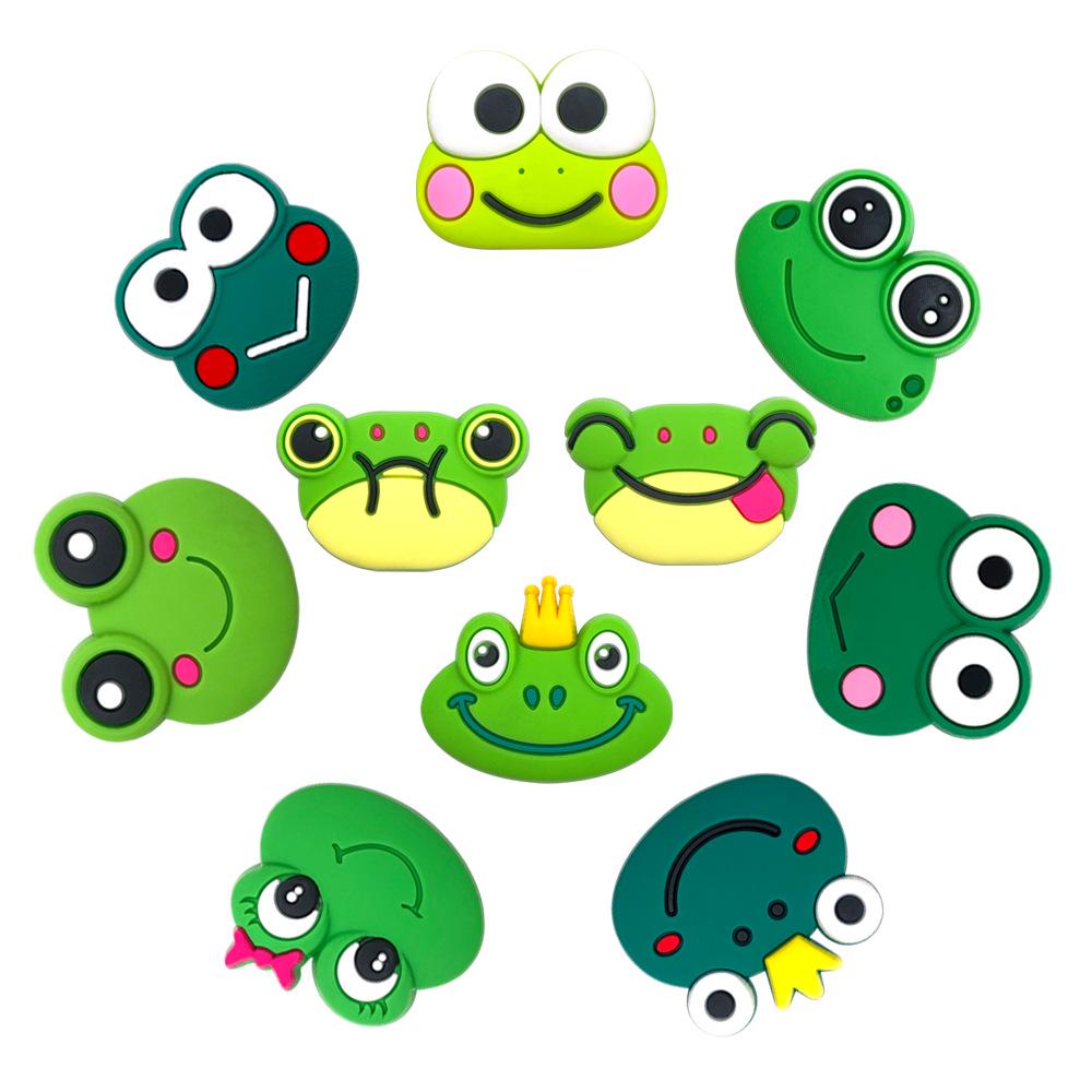 Набор из 10 мультяшных подвесок-жаб для Crocs, для веселого DIY декора сандалий и шлепанцев
