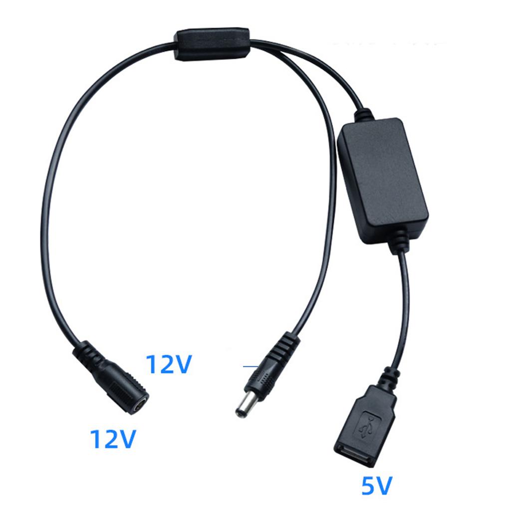 Кабель питания DC-USB 12 В 2 А DC 5,5x2,1 мм Female-DC 12 В + USB 5 В Plug Кабель для зарядки роутера камеры динамика