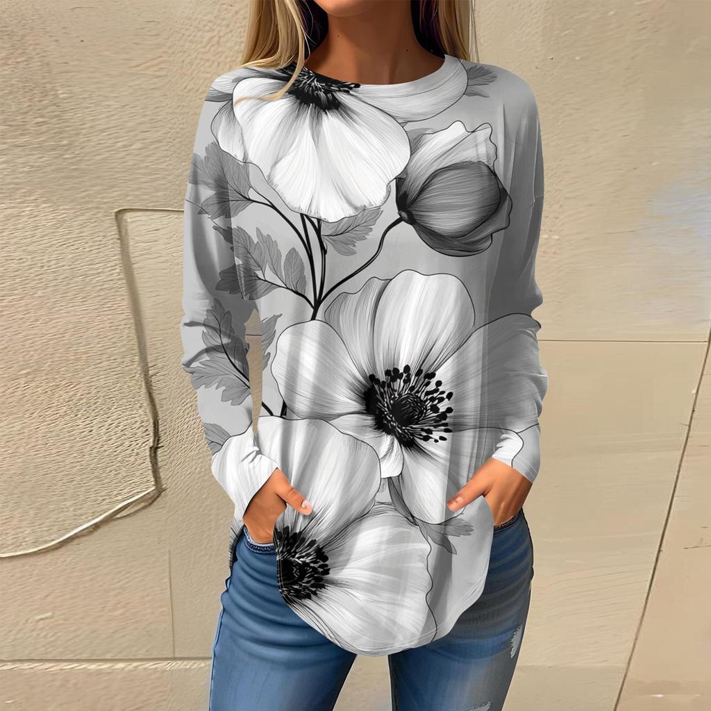 Женская мода с длинным рукавом и круглым вырезом, винтажный асимметричный пуловер