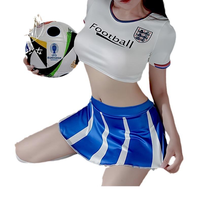 Сексуальное нижнее белье футбольный бэби-шоу топ юбка костюм чирлидинг ночной клуб бар