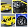 1/32 Nissan GTR R34 Модель автомобиля Игрушки Металлические литые имитационные транспортные средства со светом и инерционными игрушками Коллекция для мальчиков Подарки на праздники