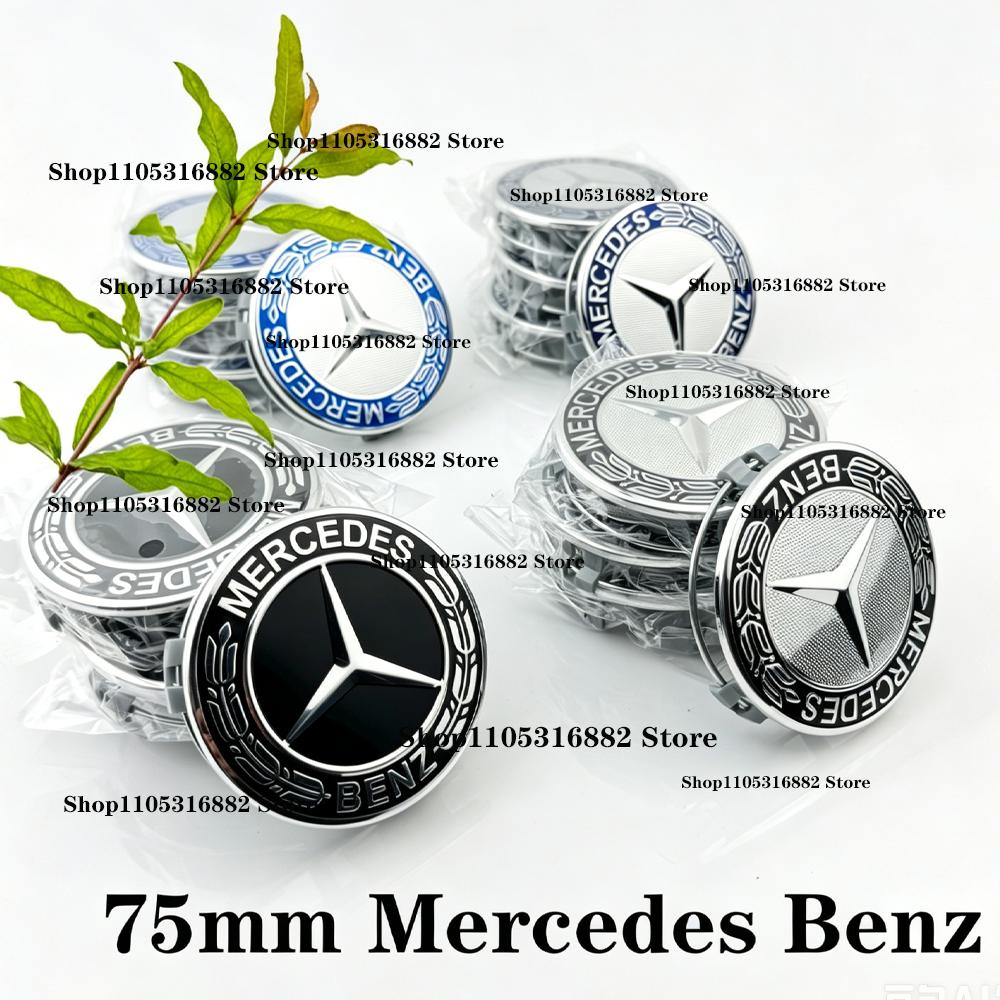 For Mercedes Benz 75mm Car Wheel Center s For Mercedes Benz W203 W204 W205 W212 W222 W223 X253 W176 W177 W117 C118 W166 W167 QQ59