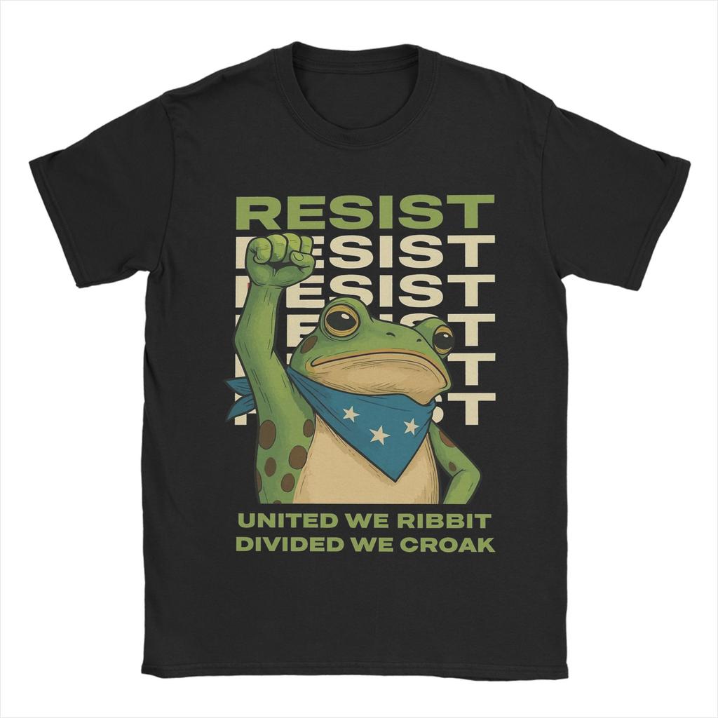 Portland Frog Protest Rage Against The Machine Men T Shirt Resist Frog Tee Shirt Short Sleeve O Collar T-Shirt Cotton Clothes