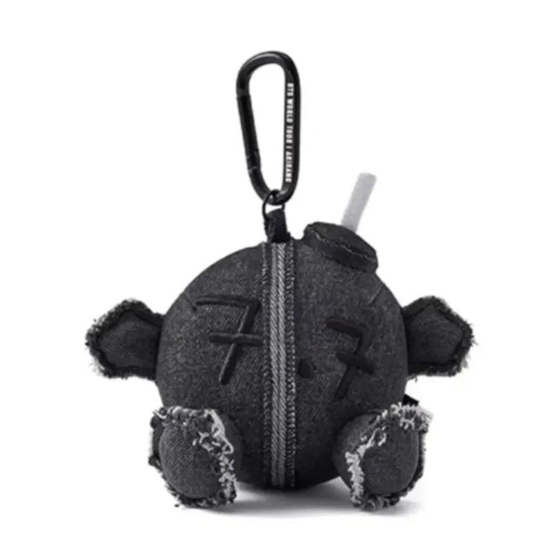 *New 9cm Fan Keychain Plush Collection Grey Coal Balls Plush Doll Pendant Toy Cartoon Cute Plush Doll Pendant Toy For Kid Gift