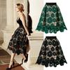 2022 Women Elegant Fashion Flower Embroidery Hollow Out Lace Skirts Womens Casual Sexy Skirt Party Black Skirt