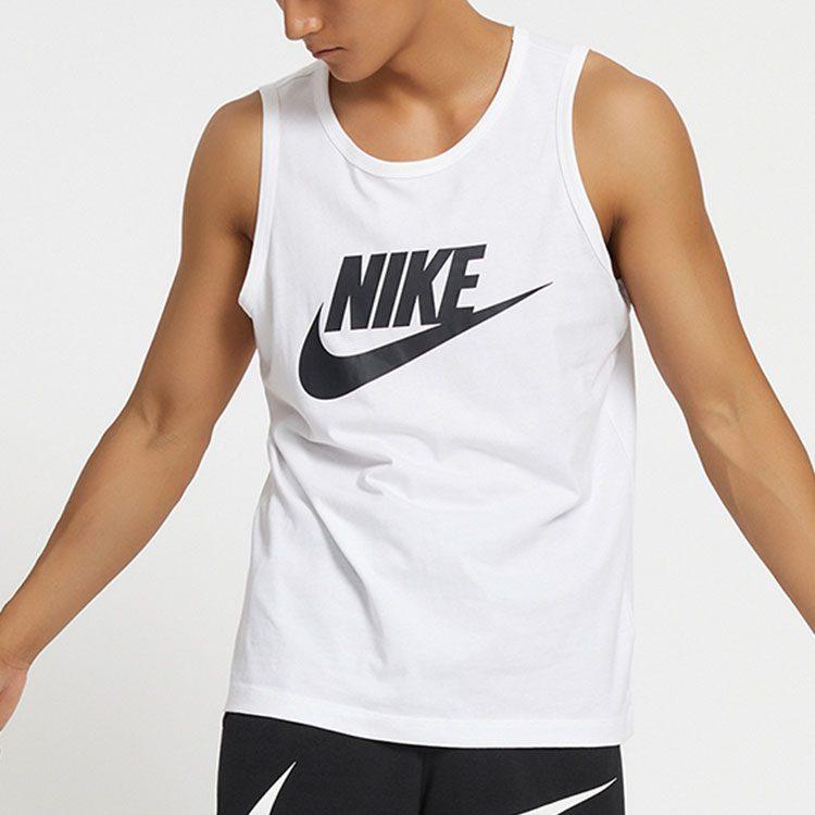 Nike Мужские майки Белые С круглым вырезом Умеренный прямой крой AR4992-101