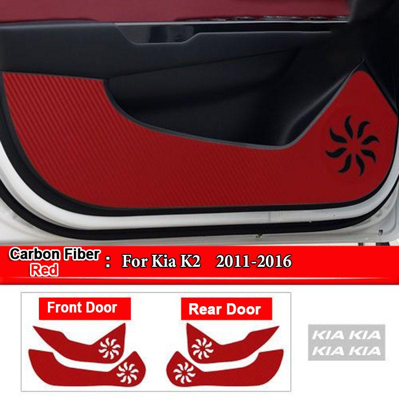 Для Kia Sportage K2 K3 K4 KX3 K5 KX5 KX7 Автомобильные Внутренние Накладки на Дверь Против Загрязнения Узором под Углеродное Волокно Наклейки Защитные Аксессуары