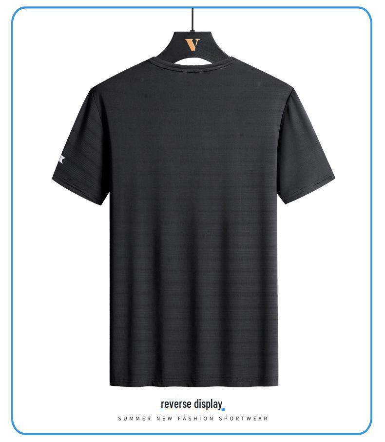 Men's Plus Size Summer Sports Ice Silk T-Shirt – Casual Short-Sleeve Top