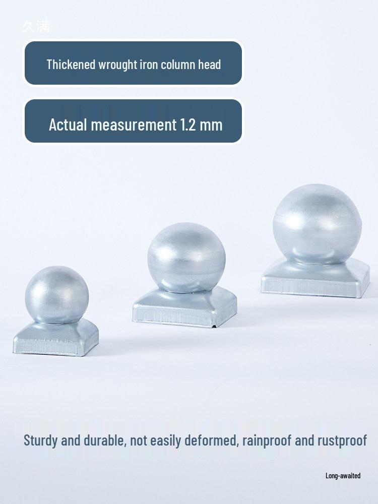 Wrought Iron Galvanized Ball Fence Post Cap for Square & Round Tubes