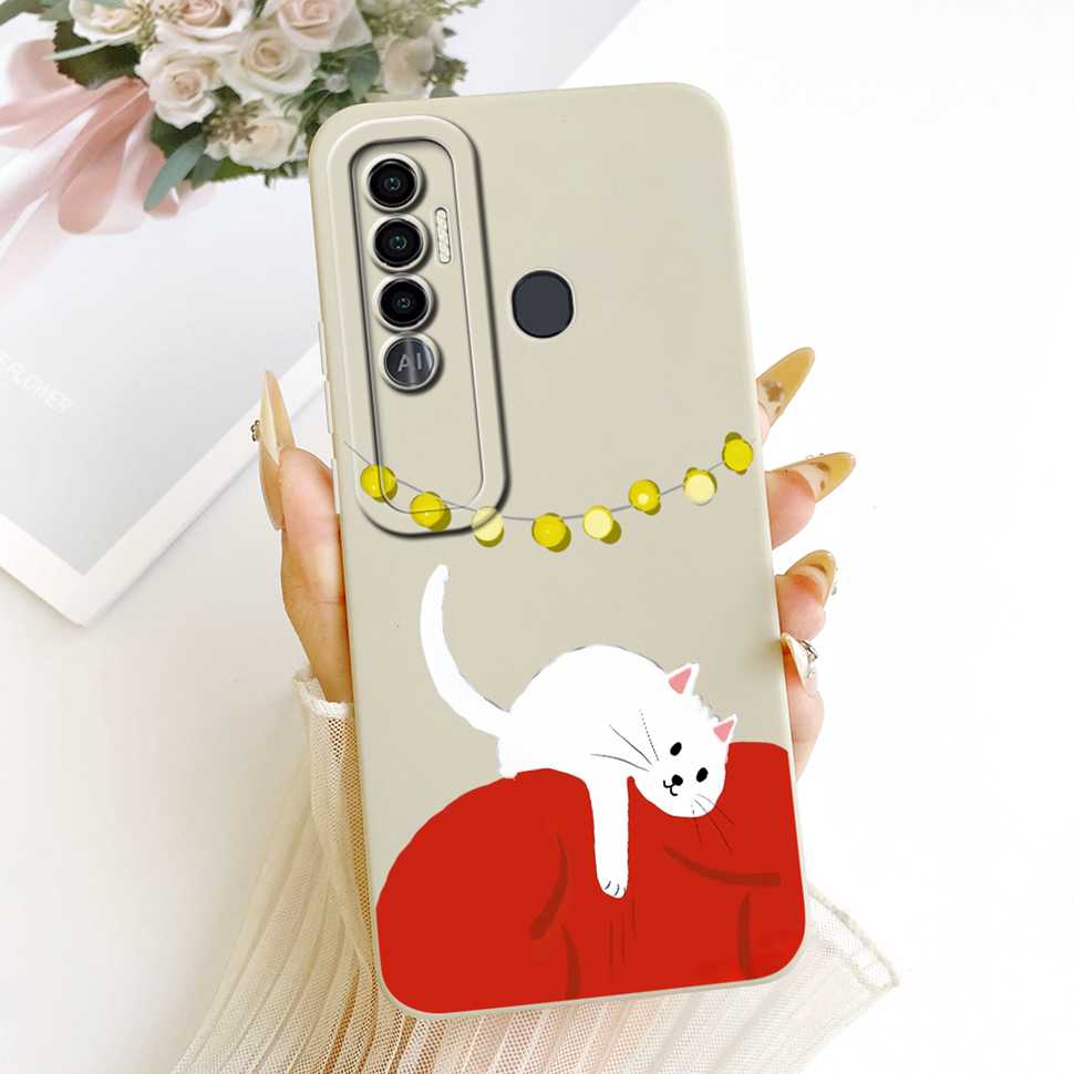 For Tecno Spark 7 Pro Case KF8 Fashion Flower Cat Soft Silicone Back Cover For Tecno Spark7 Spark 7 Pro Phone Case Bumper