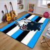 Ferocious Wolf with Blue Striped Background Patterned carpet, non slip mat suitable for living room and bedroom sofas