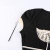 Summer Women T-Shirt Lace Square Collar Short Sleeve Bow Decoration Short Tops