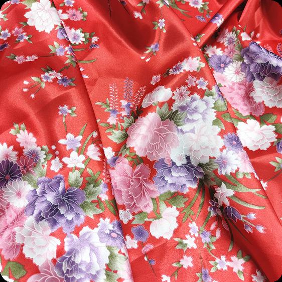 «Ткань ципао с принтом из атласного шелка и лента для головного убора»