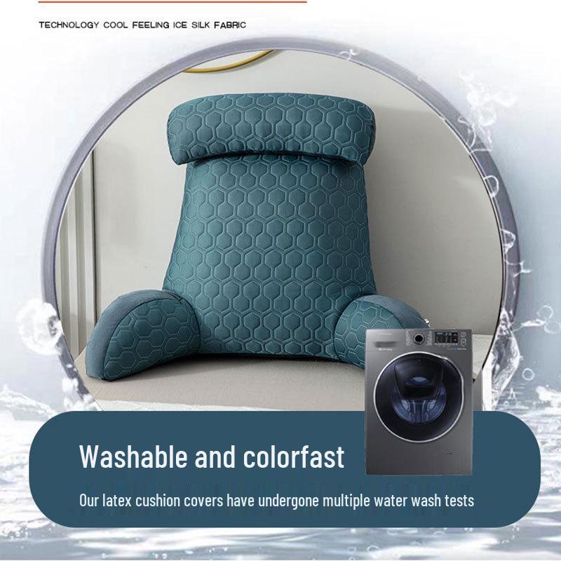 Подушка для изголовья из ледяного шелка и латекса: Мягкая подушка-спинка для дивана и кровати с прохладным комфортом