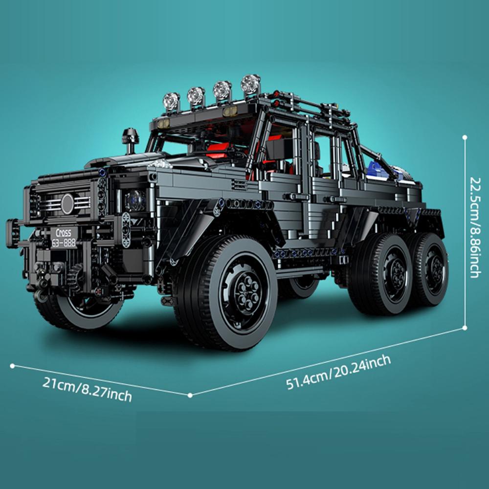 ToylinX Внедорожник Черные Наборы 1/8 Масштаб Пикап Автомобиль Челлендж Строительные Блоки Подарок для Технических Энтузиастов Взрослых