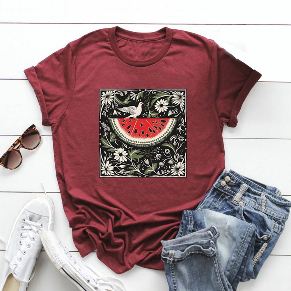 Футболка с флагом арбуза, футболка «Это не арбуз», футболка унисекс с короткими рукавами и рисунком, футболка «Мир и любовь», уличные топы