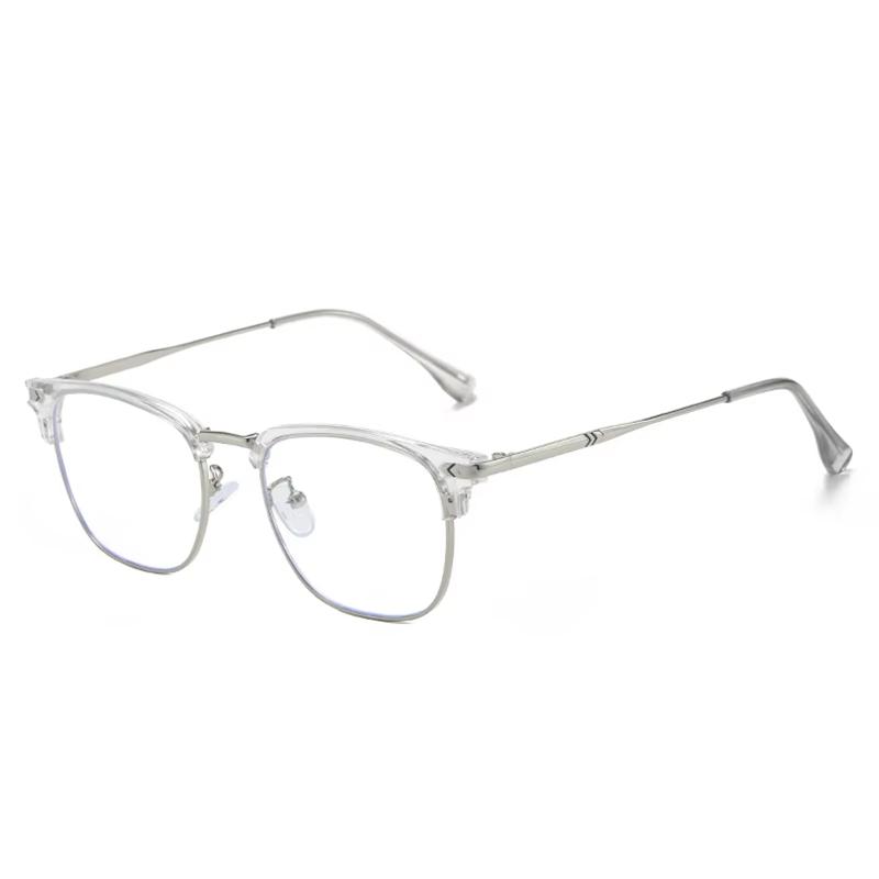 Black SIlver Frame Square Prescription Glasses Anti Blue Light/Photochromic/ Myopia/Hyperopia/Progressive/Optical Eyeglasses