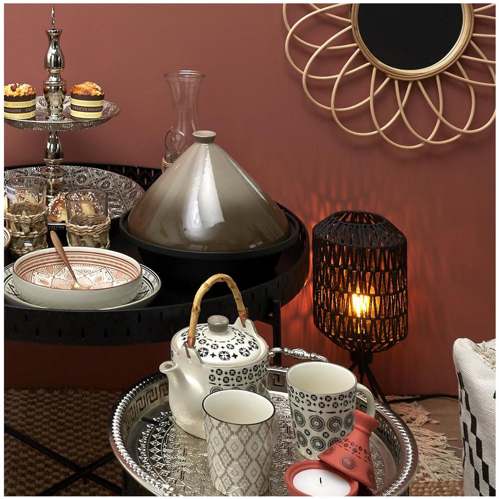 Les Trésors De Lily [A3685] - Металлический сервировочный поднос 'Cléopatra' из состаренного серебра - 42 см