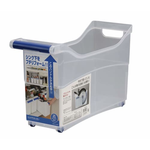 Inomata Chemical Under-Sink Storage with Casters, Clear, 1230