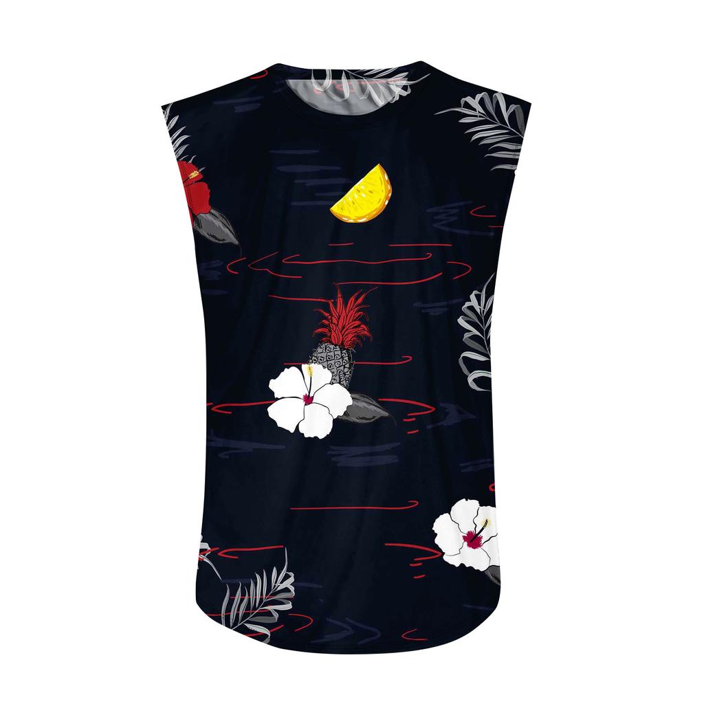 Мужская летняя пляжная майка для серфинга, большой размер, повседневный дышащий топ без рукавов, свободная майка с принтом, мужская рубашка