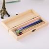 Прямоугольный деревянный пенал, неокрашенный деревянный ящик для хранения, канцелярский ящик, офис, спальня