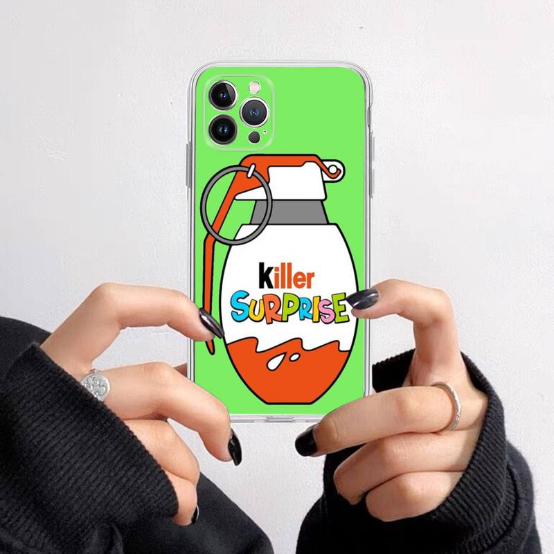 Новый чехол-телефон KINDER JOY Surprise с рисунком Trolly egg для iPhone 14 13 12 11 Pro Max XS X XR SE 2020 6 7 8 Plus Mini Прозрачный корпус