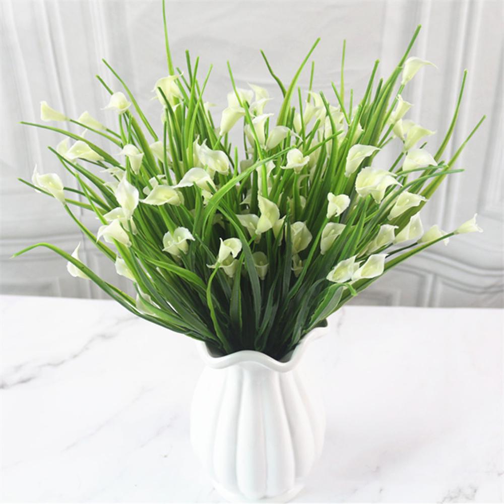 25 Heads/bouquet Mini Artificial Calla with Leaf Fake Lily Aquatic Plants Home Decoration Flower