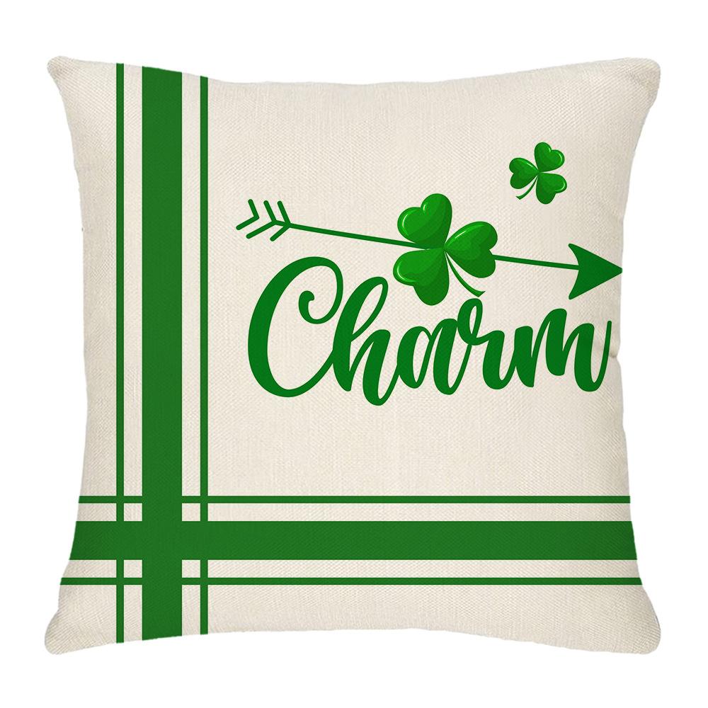 Four-leaf Clover Pillow New Sofa Cushion Cover National Day Green Pillow St. Patrick's Day Pillow Cover