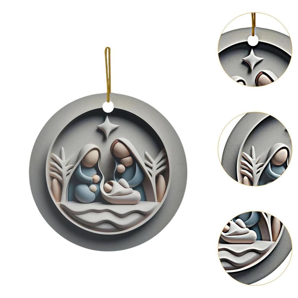 Nativity Hanging Decorations Xmas Accessories Christmas Hanging Pendant for Living Room Door Cabinet Office Housewarming