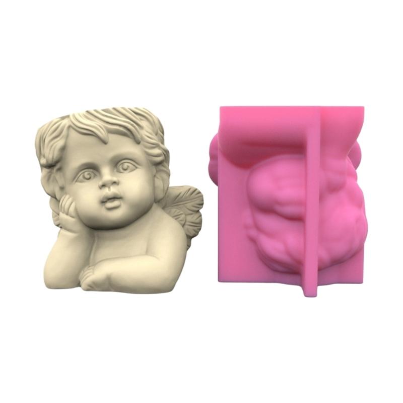 Cute Angel Silicone Mold Succulent Flower Silicone Mold for Crafts Unique Succulent Candle Holders