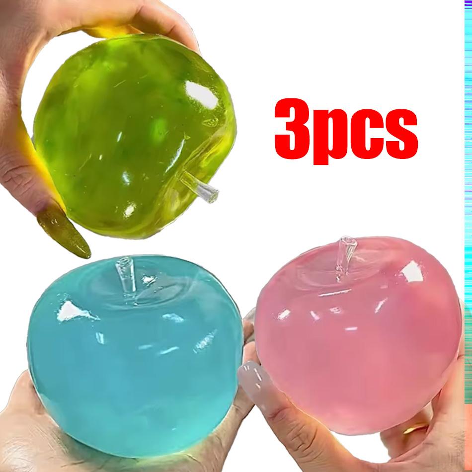 Squishy Green Apple Stress Ball Soft Fidget Sensory Toy For Asmr Slow Rebound Squeeze Toy For Adults Kids Christmas Gift