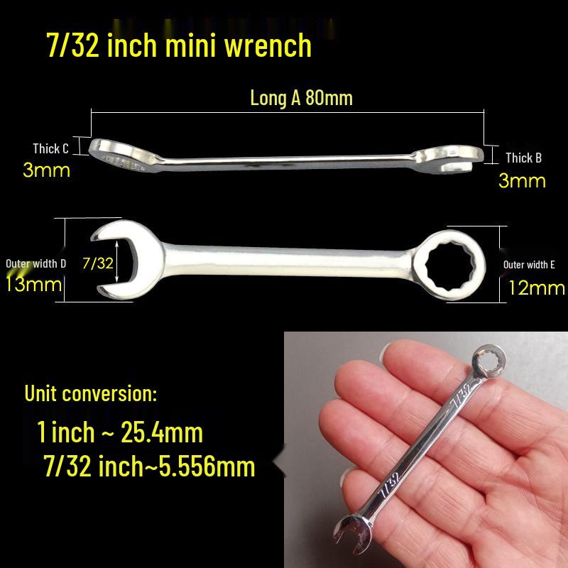 Мини Набор Метрических и Дюймовых Гаечных Ключей 4-11 мм Накидные/Рожковые