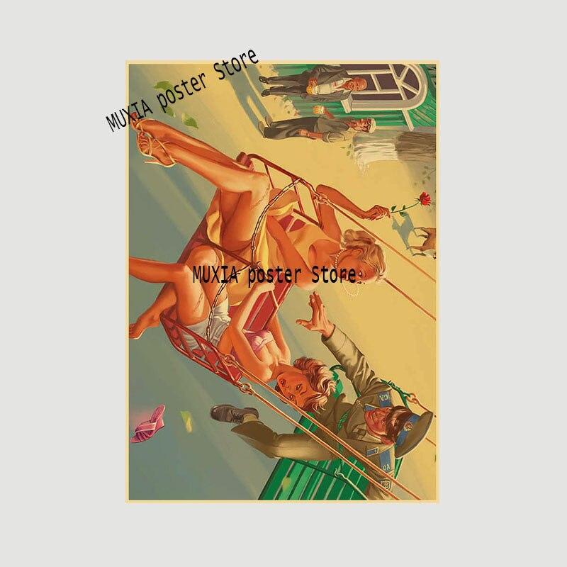 Ретро советский пин-ап пропагандистские плакаты для девочек крафт-бумага домашний декор гостиная бар кафе украшения настенные наклейки художественные картины