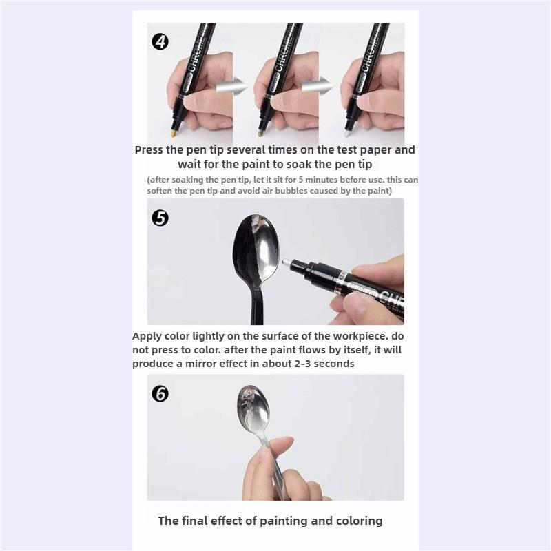 Металлический маркер с высоким глянцем, хром, для DIY моделей, поделок, зеркальный финиш, светоотражающий, эффект гальванического покрытия, металлический эффект, инструмент для письма