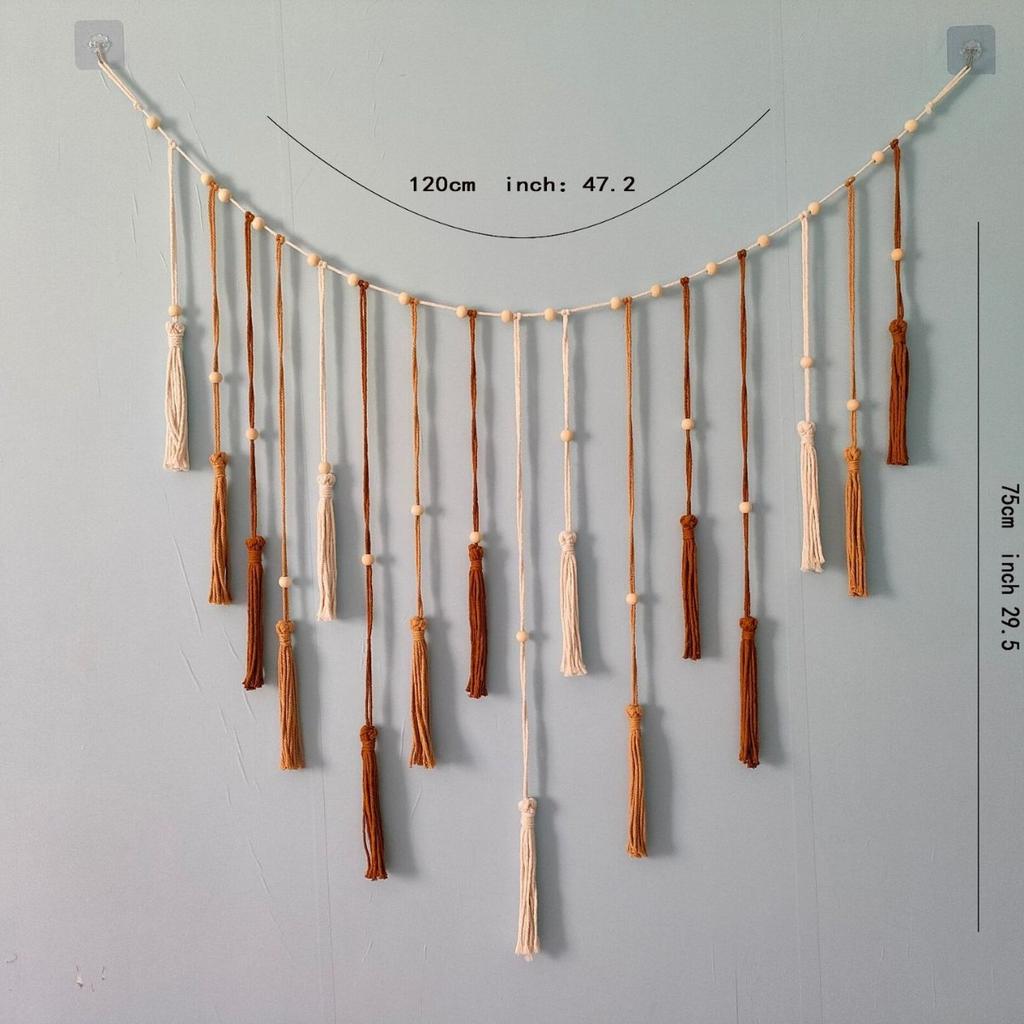 Бохо Домашний Декор, Макраме Гобелен Макраме Лист Перо Настенный Подвесной Декор для Гостиной Спальни, Бохо Настенное Искусство Домашний Декор