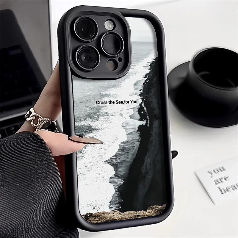 Personality Liquid Silicone Phone Case For iPhone 13 Case iPhone 15 11 14 12 16 Pro Max XR XS X 7 8 Plus SE Shockproof Cover