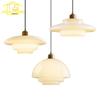 Designer Cream Wind Milk Glass Art Decorative Pendant Lights Modern Light Fixtures Kitchen Island Living/Dining Room Bedside Bar